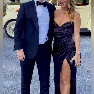 Black Tie Formal Dress, Black. Strapless.